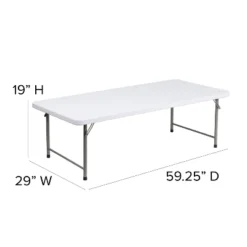Emma And Oliver 4.93-Foot Kid's Granite White Plastic Folding Activity Table - Play Table -Emma And Oliver GUEST ca401930 3ca2 43e4 a6f4 88afb68478bb