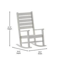 Emma And Oliver Contemporary Rocking Chair, All-Weather HDPE Indoor/Outdoor Rocker -Emma And Oliver GUEST ca50664a 9e80 4640 92c9 79d2682ec40c