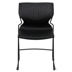 Emma And Oliver Home And Office Black Full Back Stack Chair With Black Frame - Guest Chair -Emma And Oliver GUEST caceea98 d745 43d3 8dbf 3e85b74beb4d