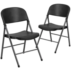 Emma And Oliver 2 Pack Home & Office 330 Lb. Capacity Foldable Plastic Chair -Emma And Oliver GUEST cb3740aa 75bd 4672 9199 198bb5a32fdf