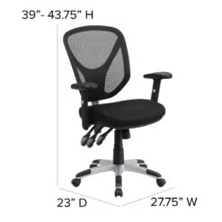 Emma And Oliver Mid-Back Black Mesh Multifunction Swivel Ergonomic Task Office Chair - Arms 12 Emma And Oliver Mid-Back Black Mesh Multifunction Swivel Ergonomic Task Office Chair - Arms -Emma And Oliver GUEST cc5e483a 14b0 425b 8a0c 53077160d9b9