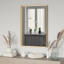 Emma And Oliver Wall Mirror With Silver Backing For Clarity And Shatterproof Glass For Entryways, Bathrooms & More