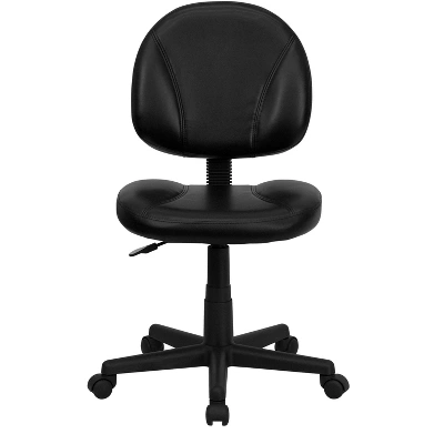 Emma And Oliver Mid-Back Black LeatherSoft Ergonomic Task Office Chair - Back Depth Adjustment 8 Emma And Oliver Mid-Back Black LeatherSoft Ergonomic Task Office Chair - Back Depth Adjustment - Image 8