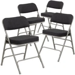 Emma And Oliver 4 Pack Premium Curved Triple Braced & Hinged Fabric Upholstered Metal Folding Chair 26 Emma And Oliver 4 Pack Premium Curved Triple Braced & Hinged Fabric Upholstered Metal Folding Chair -Emma And Oliver GUEST cd8eead4 01a2 40d2 a260 2d076820e110