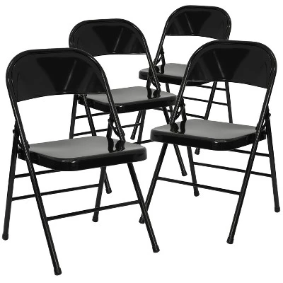 Emma And Oliver 4 Pack Triple Braced & Double Hinged Metal Folding Chair 13 Emma And Oliver 4 Pack Triple Braced & Double Hinged Metal Folding Chair - Image 13