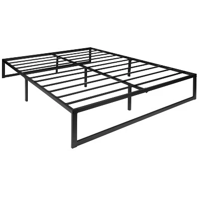 Emma And Oliver 14" Metal Platform Bed With Steel Slat Support And 12.5" Of Underbed Storage - No Box Spring Or Foundation Required 1 Emma And Oliver 14" Metal Platform Bed With Steel Slat Support And 12.5" Of Underbed Storage - No Box Spring Or Foundation Required