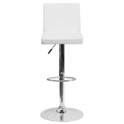 Emma And Oliver Panel Back Adjustable Height Barstool With Chrome Base -Emma And Oliver GUEST d0cf2c39 a853 4146 ac86 3168dc305a6e
