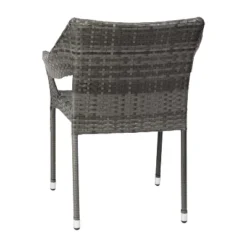 Emma And Oliver All-Weather Indoor/Outdoor Stacking Patio Dining Chairs With Steel Frame And Weather Resistant PE Rattan -Emma And Oliver GUEST d0f85ce9 8fe3 4a1d 9308 4a71d44752ac 1