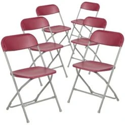 Emma And Oliver Set Of 6 Stackable Folding Plastic Chairs - 650 LB Weight Capacity -Emma And Oliver GUEST d157f7e7 a1a2 478f a889 3f22490bdcdf
