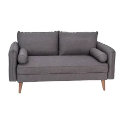 Emma And Oliver Upholstered Mid-Century Modern Pocket Spring Loveseat With Wooden Legs And Removable Back Cushions -Emma And Oliver GUEST d1b419ea 583b 41a1 bdc5 dd7ba93d8bd8