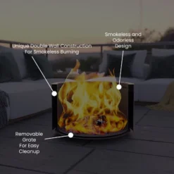 Emma And Oliver Steel Portable Smokeless Wood Burning Firepit With Waterproof Cover For Outdoor Use -Emma And Oliver GUEST d22002e8 04b6 4389 bf12 174c65cd37ca