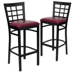 Emma And Oliver 2 Pack Window Back Metal Restaurant Barstool -Emma And Oliver GUEST d23ad322 e93b 45f5 b39f a2056d9bccd6