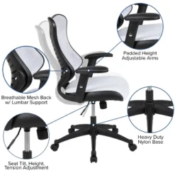Emma And Oliver High Back Designer Mesh Executive Ergonomic Office Chair W/ Adjustable Arms -Emma And Oliver GUEST d295ee98 34eb 4d2b 9ac0 c227e1a0cd22
