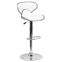Emma And Oliver Contemporary Cozy Mid-Back Vinyl Adjustable Height Barstool -Emma And Oliver GUEST d2acb62c 51fd 436b a322 f44cee7c7fb0