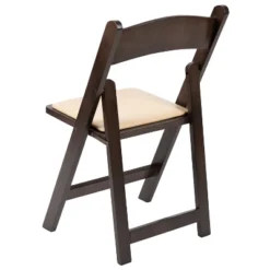Emma And Oliver Chocolate Wood Folding Chair With Detachable Vinyl Padded Seat -Emma And Oliver GUEST d2b595e8 5a47 46ce b0a3 7436f147c476