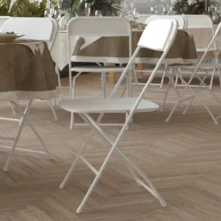 Emma And Oliver 4 Pack Of All-Weather, Extra Wide Contoured Plastic Folding Chairs With Metal Frame And 650 Lb. Static Weight Capacity -Emma And Oliver GUEST d2f7097e cd93 43d4 8ba8 1cffebdc56f2