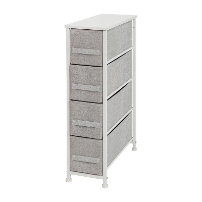Emma And Oliver 4 Drawer Vertical Slim Storage Dresser-Wood Top & Fabric Pull Drawers 11 Emma And Oliver 4 Drawer Vertical Slim Storage Dresser-Wood Top & Fabric Pull Drawers - Image 11