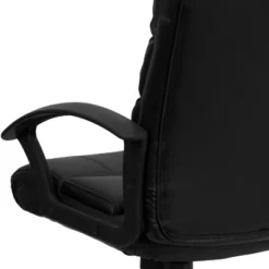 Emma And Oliver Mid-Back Black LeatherSoft Swivel Task Arm Office Chair With Accent Back -Emma And Oliver GUEST d3332dc2 2e56 4b4e 9e7b 0d85a0223fe8