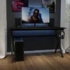 Emma And Oliver 55" Black Computer Gaming Desk - Headphone Holder - Cable Management - Mouse Pad