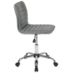 Emma And Oliver Low Back Designer Armless Ribbed Swivel Task Office Chair -Emma And Oliver GUEST d394aa10 3e64 4291 bb66 fd26bd217653