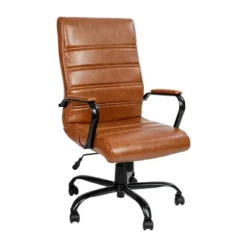 Emma And Oliver High Back Executive Swivel Office Chair With Metal Frame And Arms -Emma And Oliver GUEST d3d1381c 79f3 457d 86b4 fbb5779fb10e