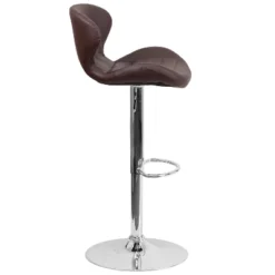Emma And Oliver Curved Back Swivel Adjustable Height Barstool With Chrome Base -Emma And Oliver GUEST d3d61929 7e48 4598 a0cc 8ecbcc1bb232