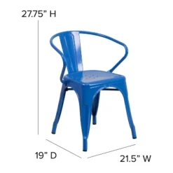 Emma And Oliver Commercial Grade 4 Pack Metal Indoor-Outdoor Chair With Arms -Emma And Oliver GUEST d56a7e7e 27fd 49b5 b608 f3e57256ee79