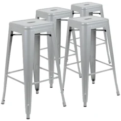Emma And Oliver 4 Pack 30" High Metal Indoor Bar Stool - Stackable Stool -Emma And Oliver GUEST d5cc582c d065 41a8 bbe0 4a6634845e7a