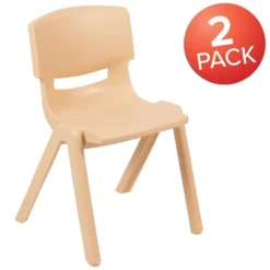 Emma And Oliver 2 Pack Plastic Stack School Chair With 13.25"H Seat, K-2 School Chair -Emma And Oliver GUEST d5fbe023 b9d9 4b6e a83e 8ac3913d875a