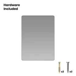 Emma And Oliver Powder Coated Metal Decorative Wall Hanging Mirror With Rounded Corners; Hangs Horizontally Or Vertically -Emma And Oliver GUEST d64ee0a2 3137 4ae0 b4aa a30ce8d452ae