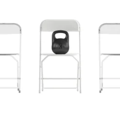 Emma And Oliver 4 Pack Of All-Weather, Extra Wide Contoured Plastic Folding Chairs With Metal Frame And 650 Lb. Static Weight Capacity -Emma And Oliver GUEST d69e8702 2e87 45b7 b8fe dc69ab552286