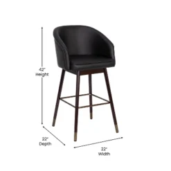 Emma And Oliver Upholstered Bar Height Dining Stool With Wood Frame - Set Of 2 -Emma And Oliver GUEST d6a60101 3126 4633 bcd9 18319cd8a490