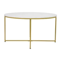 Emma And Oliver Laminate Living Room Coffee Table With Crisscross Metal Frame -Emma And Oliver GUEST d6d42fb4 c9c9 4005 b4a3 393ba33478e9