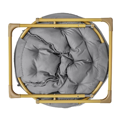 Emma And Oliver Oversize Folding Saucer Chair With Cozy Faux Fur Cushion And Metal Frame For Dorms, Bedrooms, Apartments And More 6 Emma And Oliver Oversize Folding Saucer Chair With Cozy Faux Fur Cushion And Metal Frame For Dorms, Bedrooms, Apartments And More - Image 6