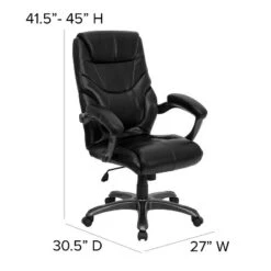 Emma And Oliver High Back LeatherSoft Executive Ergonomic Office Chair-Arms -Emma And Oliver GUEST d7c57d6a 06c9 48af 89f9 519c2e9bed3b