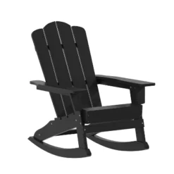 Emma And Oliver Adirondack Rocking Chair With Cup Holder, Weather Resistant HDPE Adirondack Rocking Chair -Emma And Oliver GUEST d7d2c6c1 ffe7 4f99 b435 7ffea60e4799