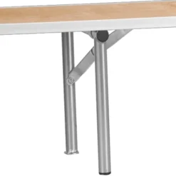 Emma And Oliver 72" X 12" X 12" Birchwood Bar Top Riser With Silver Legs -Emma And Oliver GUEST d839bb2a f6a2 426a b473 165f1abcda0c