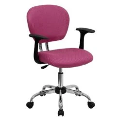 Emma And Oliver Mid-Back Mesh Padded Swivel Task Office Chair With Chrome Base And Arms -Emma And Oliver GUEST d85ddd98 e986 4009 a449 70bd0b4332fa