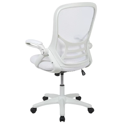 Emma And Oliver High Back White Mesh Ergonomic Office Chair With White Frame And Flip-up Arms 10 Emma And Oliver High Back White Mesh Ergonomic Office Chair With White Frame And Flip-up Arms - Image 10