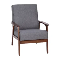 Emma And Oliver Upholstered Mid-Century Modern Arm Chair With Wood Frame -Emma And Oliver GUEST d9dbbd47 4260 4728 9d19 3aa829e7f4e6
