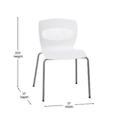 Emma And Oliver Heavy Duty 770 Lb. Capacity Ergonomic Polypropylene Stack Chair With Lumbar Support And Steel Frame -Emma And Oliver GUEST da3761ea fc9f 4192 854f 8eaaa1c185f4