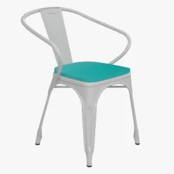 Emma And Oliver Metal Indoor-Outdoor Stacking Chair With Vertical Slat Back, Arms And All-Weather Polystyrene Seat -Emma And Oliver GUEST da8cd5ea e622 4b66 97af 5010d346d9ec