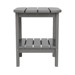 Emma And Oliver Two Tier Polyresin Adirondack Side Table - All-Weather For Indoor/Outdoor Use -Emma And Oliver GUEST db18e9bb fea5 4ec7 8181 401e94b2f07f