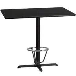 Emma And Oliver 30"x48" Rectangular Laminate Bar Table With 23.5"x29.5" Foot Ring Base -Emma And Oliver GUEST db2b5d1a 38ff 413a b297 7ebd88121382