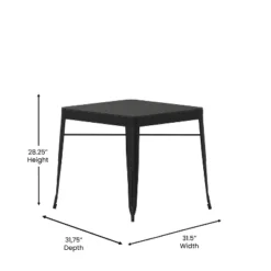 Emma And Oliver Modern Weather And Rust Resistant Black Steel Patio Table With Polyresin Top And Rounded Corners For Indoor And Outdoor Use -Emma And Oliver GUEST db5be8f4 5b70 4dd0 b183 86e4e46fa520