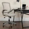 Emma And Oliver Mid-Back Gray Mesh Swivel Ergonomic Task Office Chair With Gray Frame