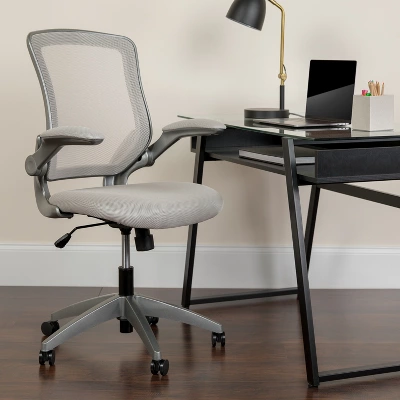 Emma And Oliver Mid-Back Gray Mesh Swivel Ergonomic Task Office Chair With Gray Frame 1 Emma And Oliver Mid-Back Gray Mesh Swivel Ergonomic Task Office Chair With Gray Frame