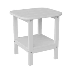 Emma And Oliver Two Tier Polyresin Adirondack Side Table - All-Weather For Indoor/Outdoor Use -Emma And Oliver GUEST db9256cf dd98 4a32 a4ba ac0c56d706c3