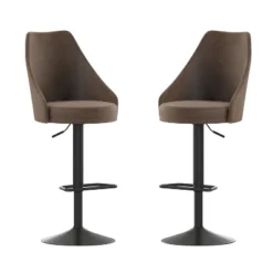 Emma And Oliver Modern Adjustable Height Upholstered Dining Stools With 360° Swivel Seat, Pedestal Base And Footrest 13 Emma And Oliver Modern Adjustable Height Upholstered Dining Stools With 360° Swivel Seat, Pedestal Base And Footrest -Emma And Oliver GUEST dc88602c 056c 468c aa3d 09c99b4bcfe2