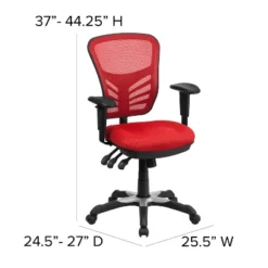 Emma And Oliver Mid-Back Mesh Triple Paddle Swivel Ergonomic Office Chair With Adjustable Arms -Emma And Oliver GUEST dcc33874 68c3 44fe 8f71 3cb441c2a4a3